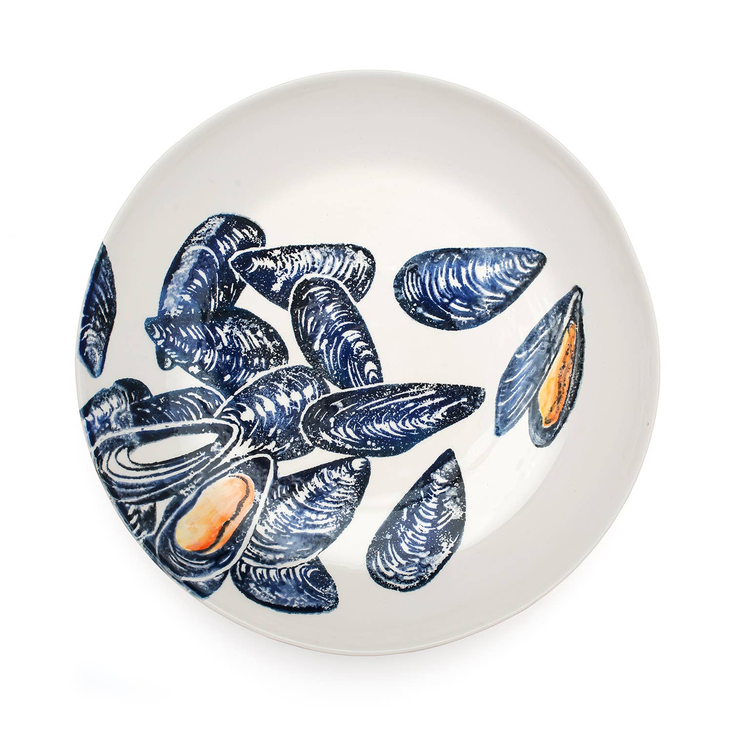 Creatures Mussels Large Dish | Earthenware Serving Dish Blue