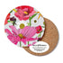 Bean & Bemble Coaster Round Melamine Wood Summer Poppies Grey Floral Pattern