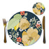 Bean & Bemble Placemat Large Round Melamine Wooden Chica Camellia Navy