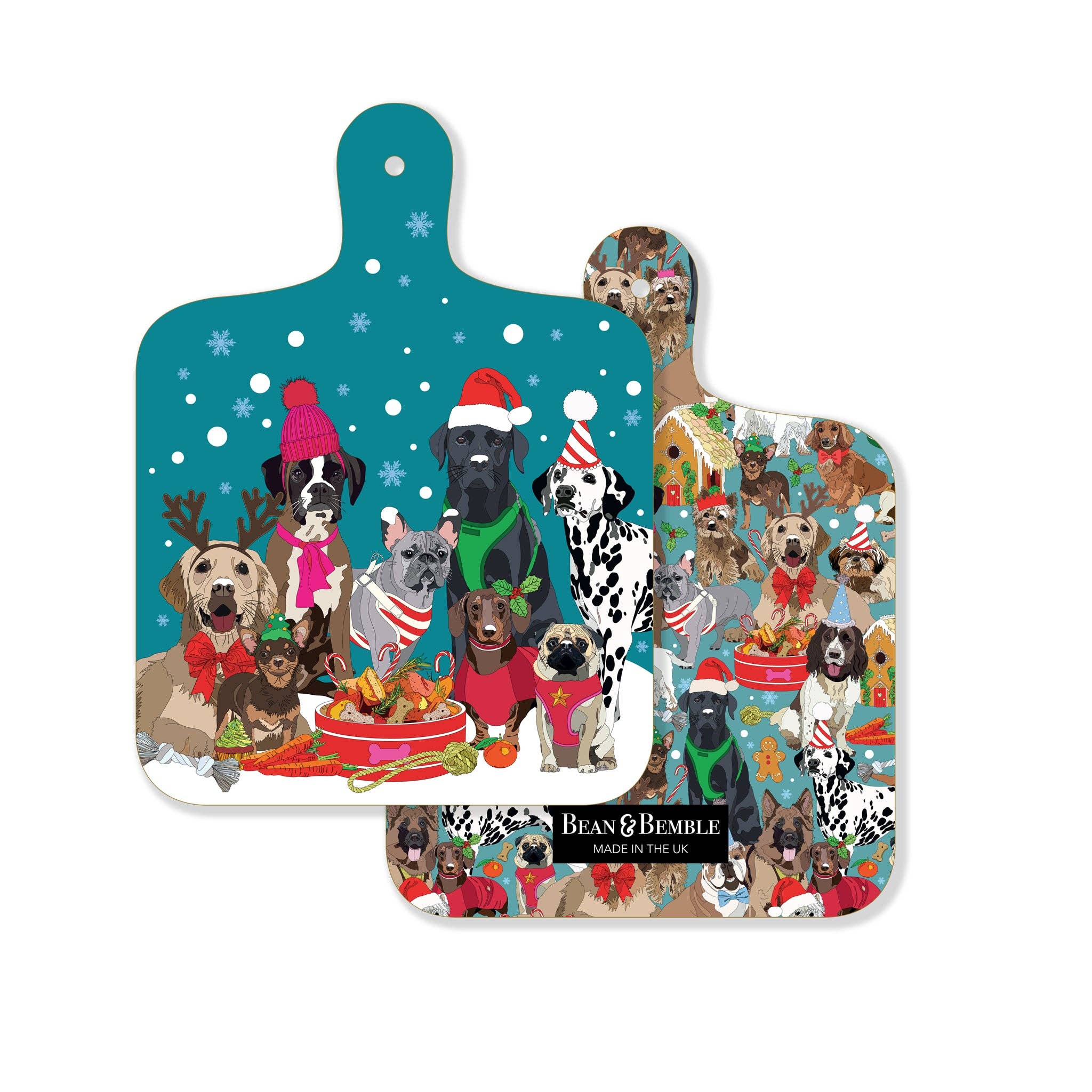 Bean & Bemble Mini Christmas Dogs Chopping Board