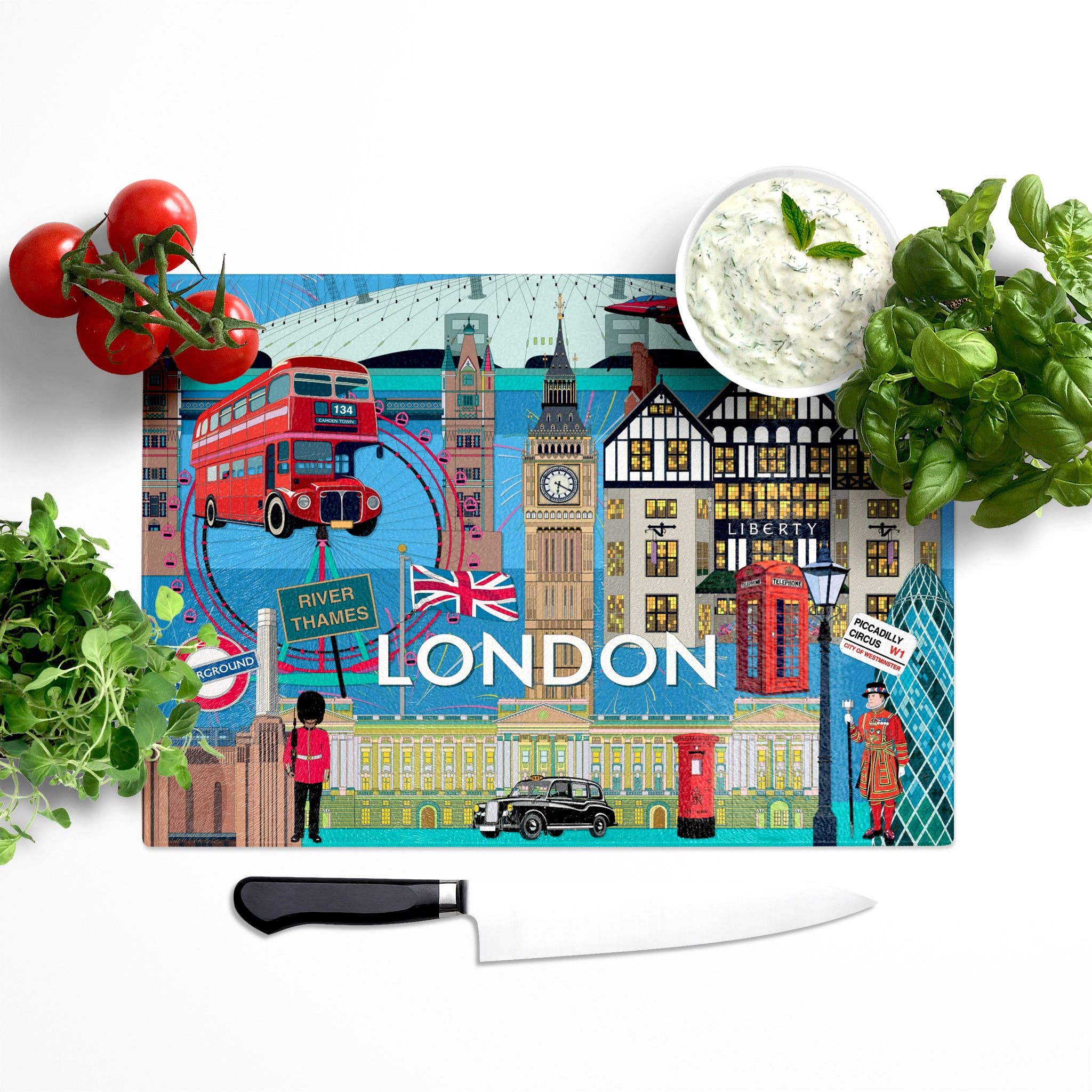 Bean & Bemble London Cityscape Glass Worktop Saver: Smooth Glass