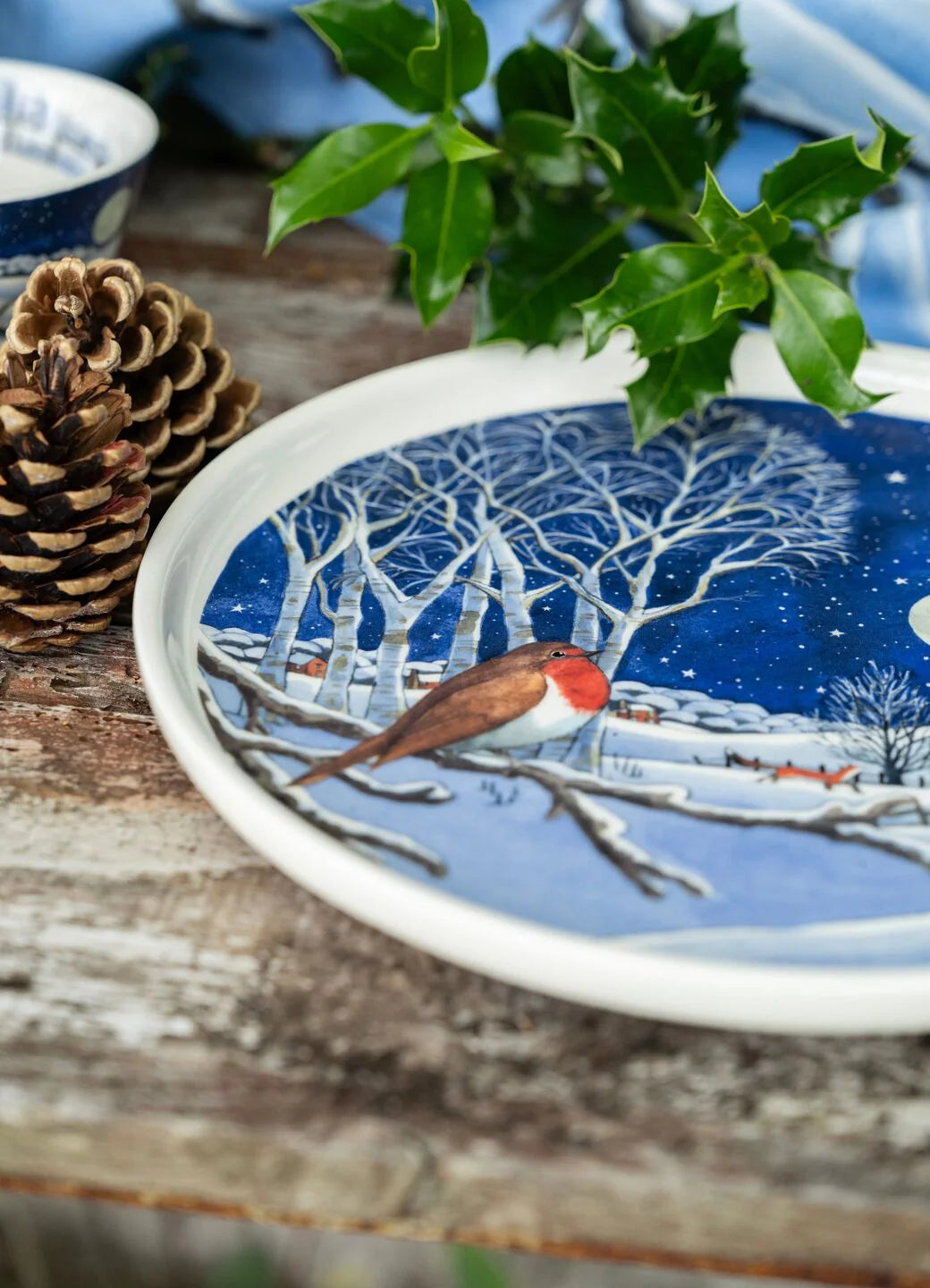 Emma Bridgewater New Midnight Robin Flat Serving Plate