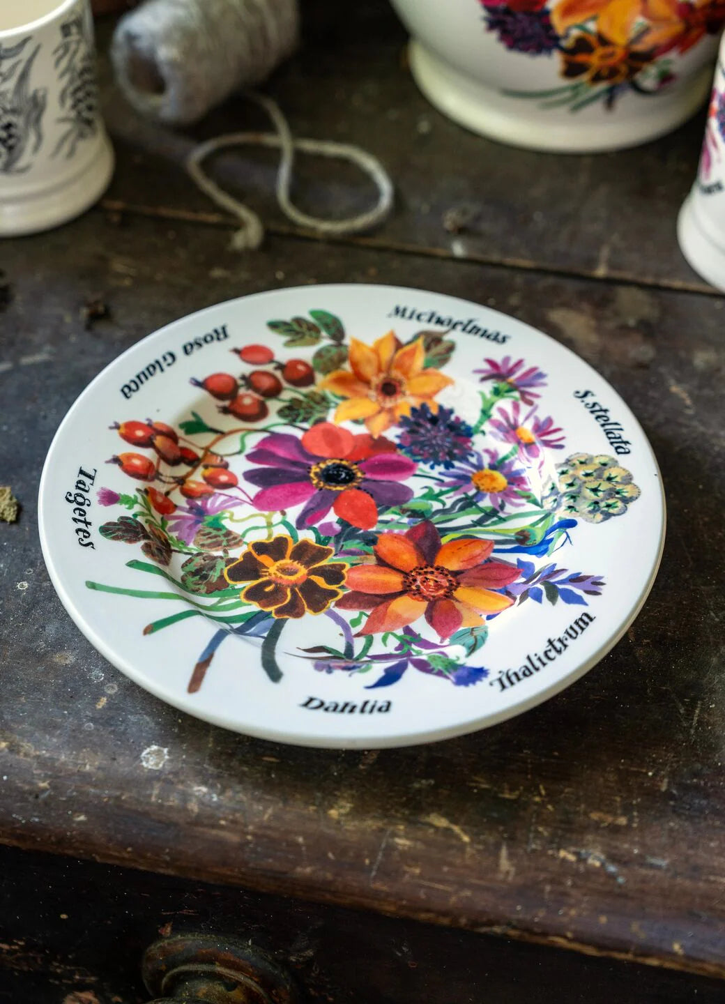 Emma Bridgewater New Autumn Flowers Medium Dinner Plate, 8.5 Inch