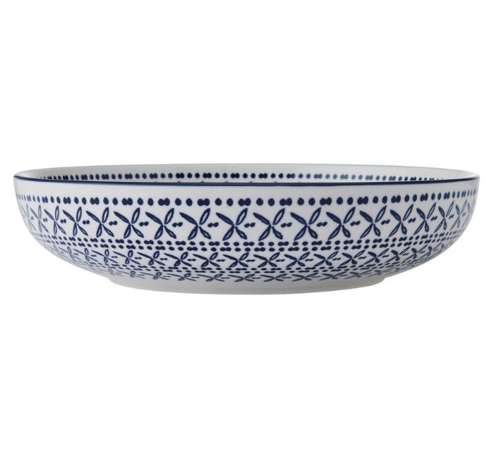 Mikasa Blue Mediterranean Stoneware Bowl, 900ml, 21 x 5cm