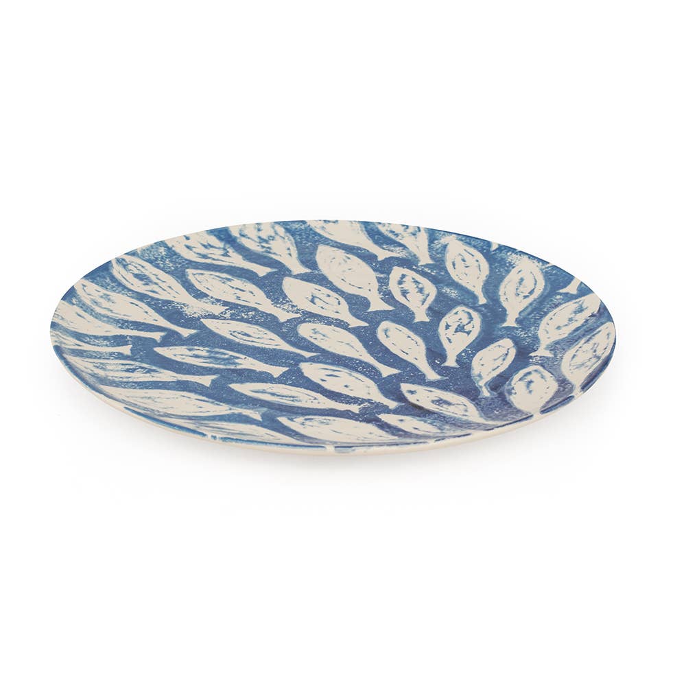 Blisshome Shoal Fish Platter | Fish Serving Platter | Blue Platter