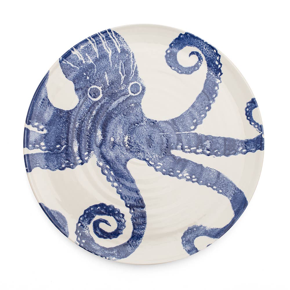 Blisshome Creatures Octopus Platter | Ocean Animal | Blue Platter