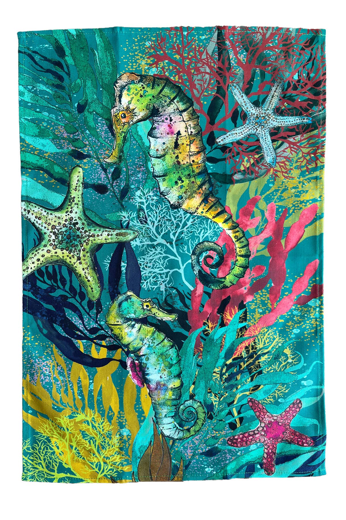 Dollyhotdogs Seahorse & Starfish Tea Towel