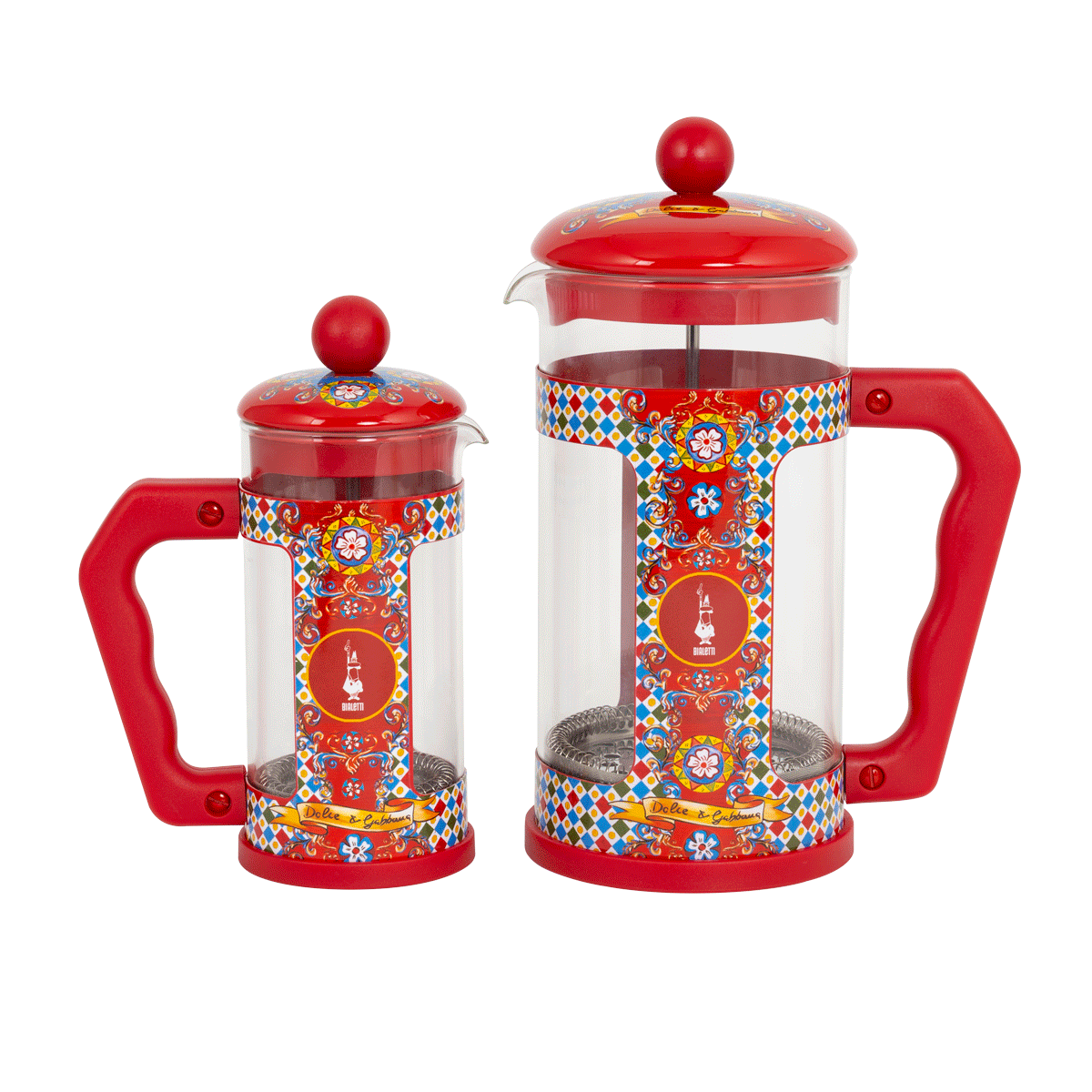 Bialetti X Dolce&Gabbana Sicilian Cart Coffee Press: Red 3 Mug / 8 Tazze / 1L
