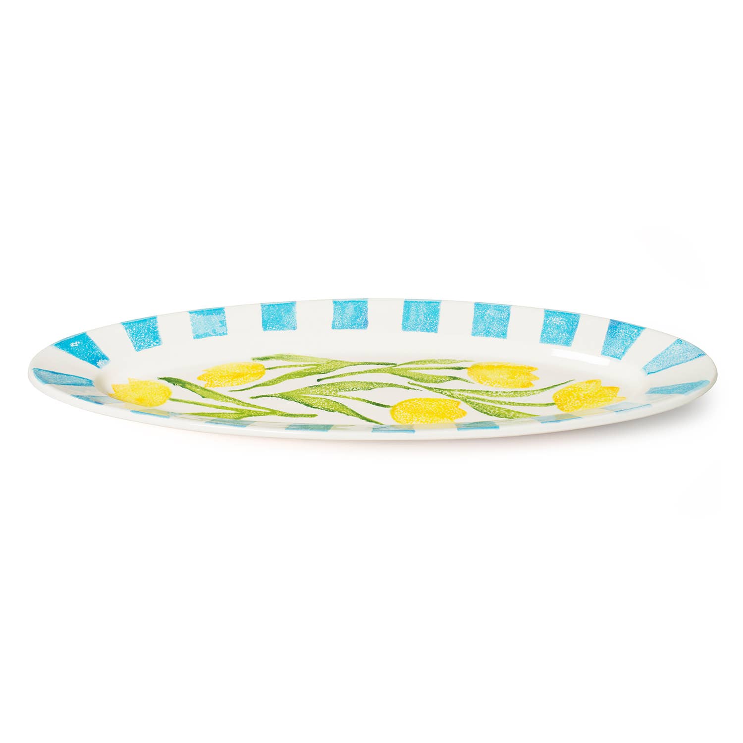 Blisshome Tulips XL Oval Rimmed Platter 57cm