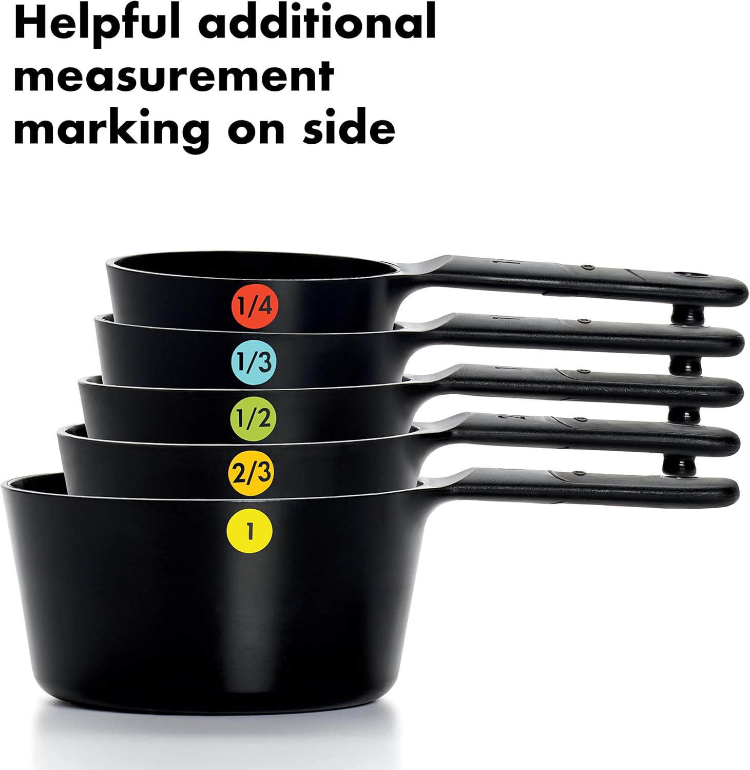 OXO 6 Piece Plastic Measuring Cups Snaps - Black