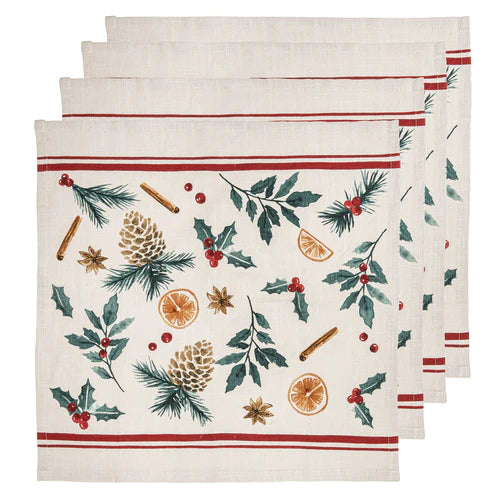 Ladelle Evergreen 4pk Napkin
