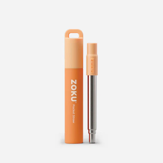 Zoku Two Tone Pocket Straw, Orange