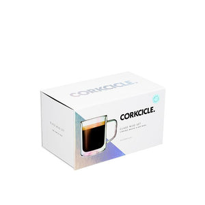 Corkcicle Glass Mug Gift Set of 2 Prism White 355ml