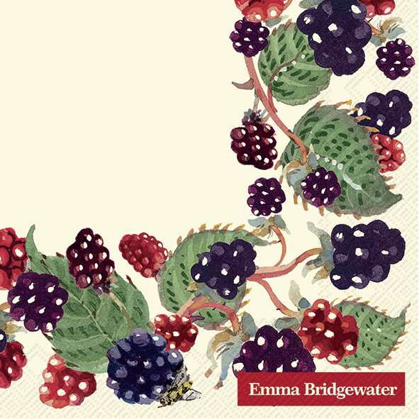 Emma Bridgewater Blackberries Cream Lunch Napkins 33 x 33cm