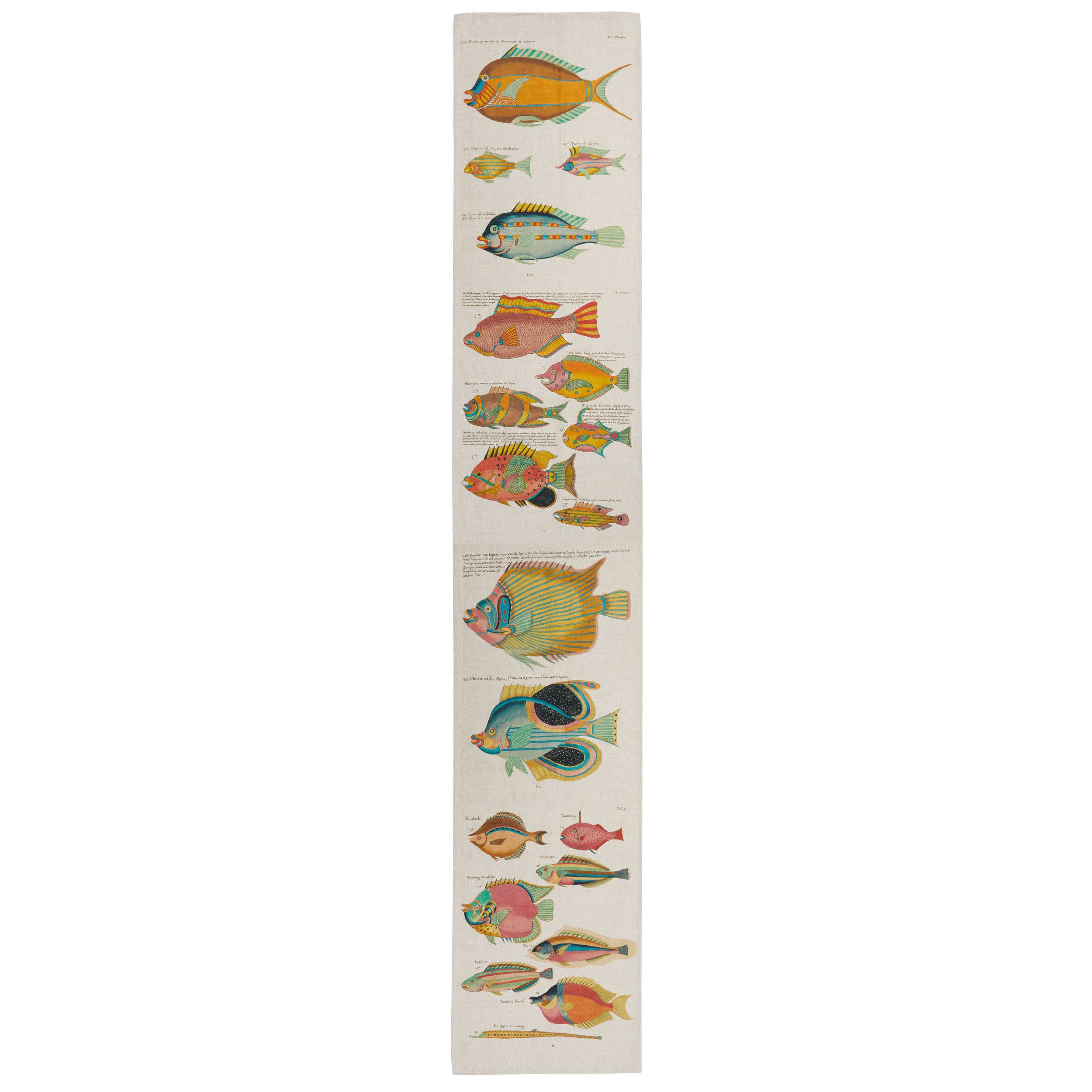 Blisshome Fantastical Fish Table Runner 100% Linen - 40x250cms