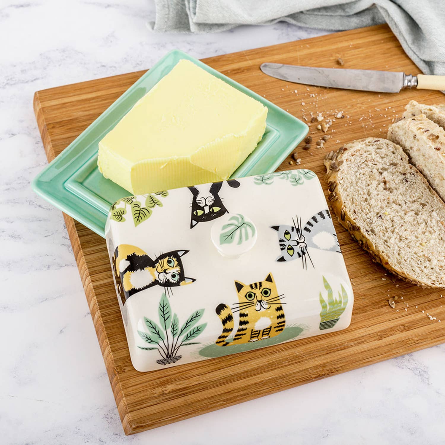 Hannah Turner Handmade Ceramic Cat Butter Dish