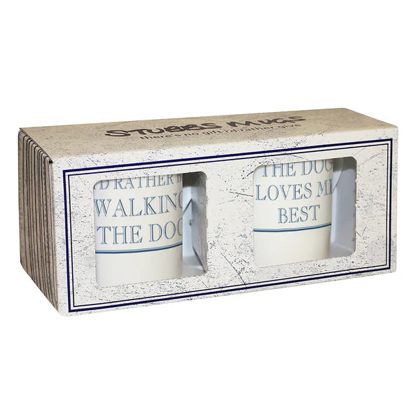 Stubbs Mugs I'd Rather Be Walking The Dog Mug Gift Set of 2, 250ml