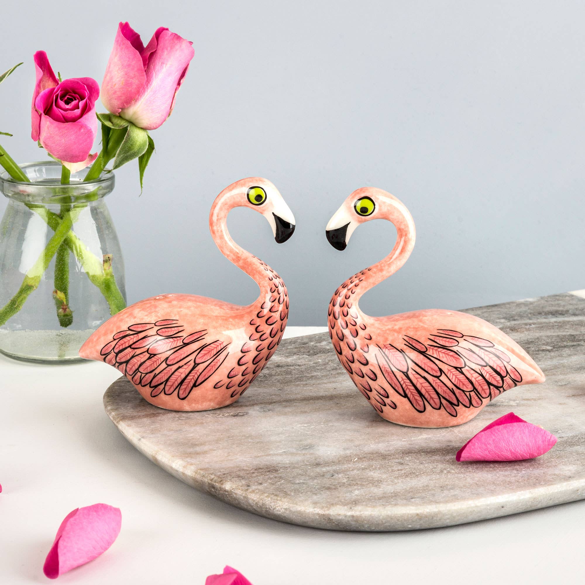 Hannah Turner Handmade Ceramic Flamingo Salt and Pepper Shakers