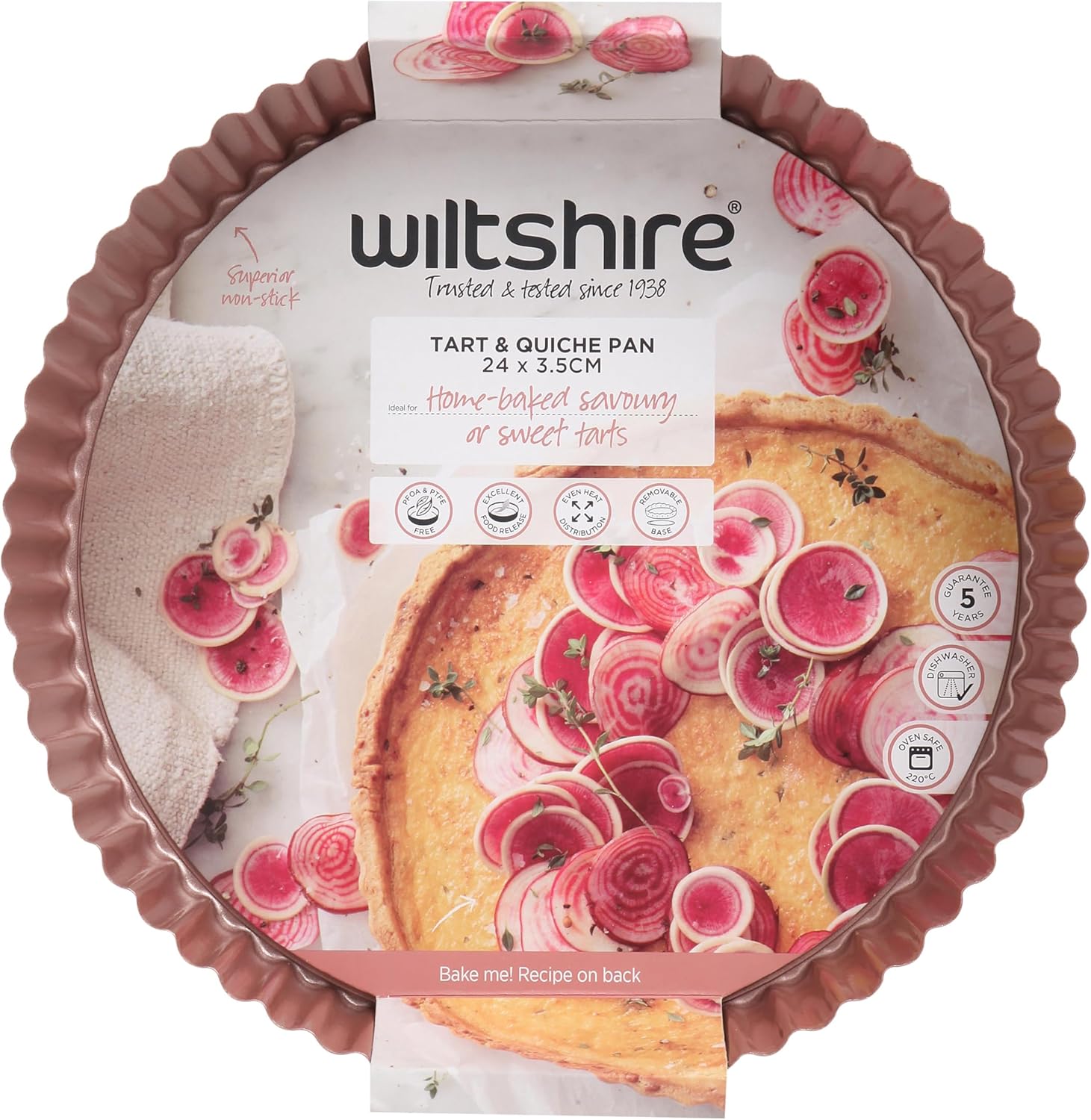 Wiltshire Rose Gold Round Quiche and Tart Pan 24x 3.5cm