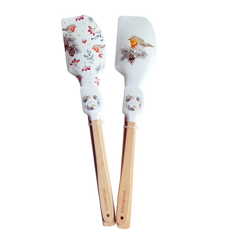 Christmas Robin Baking Spatulas Set Of 2