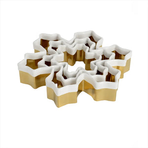 Eddingtons Brass Snowflake Cookie Cutters Set of 3 with White Top