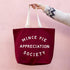 Alphabet Bags Mince Pie Appreciation Society - Burgundy Canvas Tote Bag