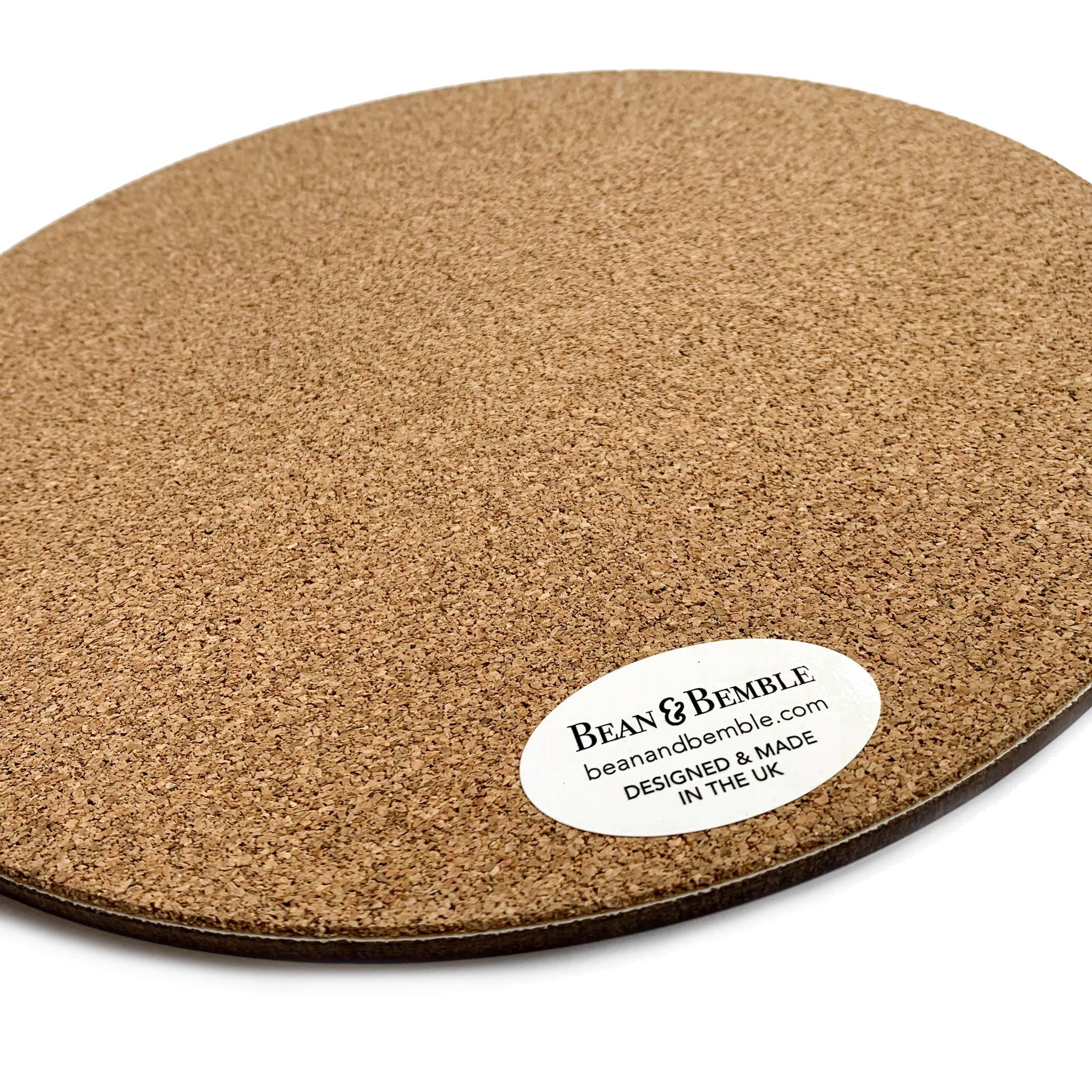Bean & Bemble Placemat Large Round Melamine Wooden Chica Camellia Navy