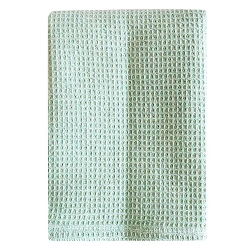 100% Cotton Waffle Weave Cleaning Towels - 4 Pack | Absorbent & Durable Towels for Kitchen & Home: Blue