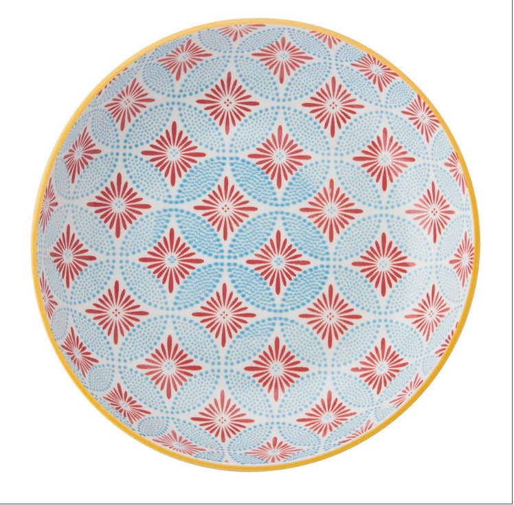 Mikasa Blue Mosaic Stoneware Bowl, 900ml, 21 x 5cm