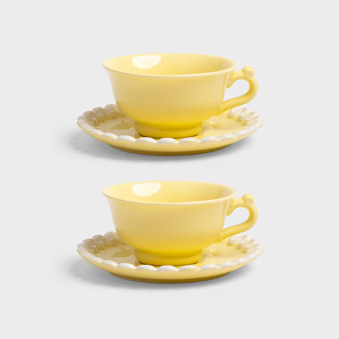 Klevering Cup & saucer whip yellow set of 2