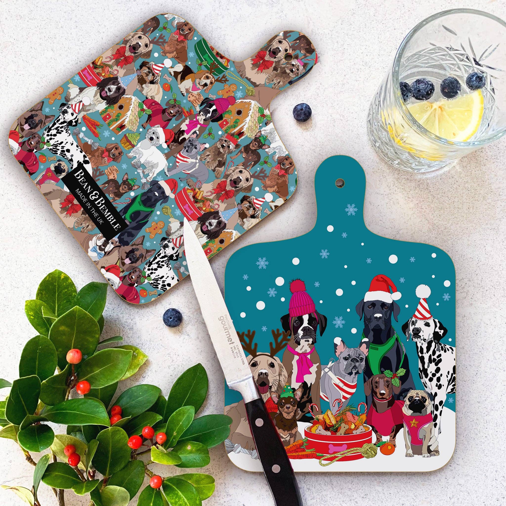 Bean & Bemble Mini Christmas Dogs Chopping Board
