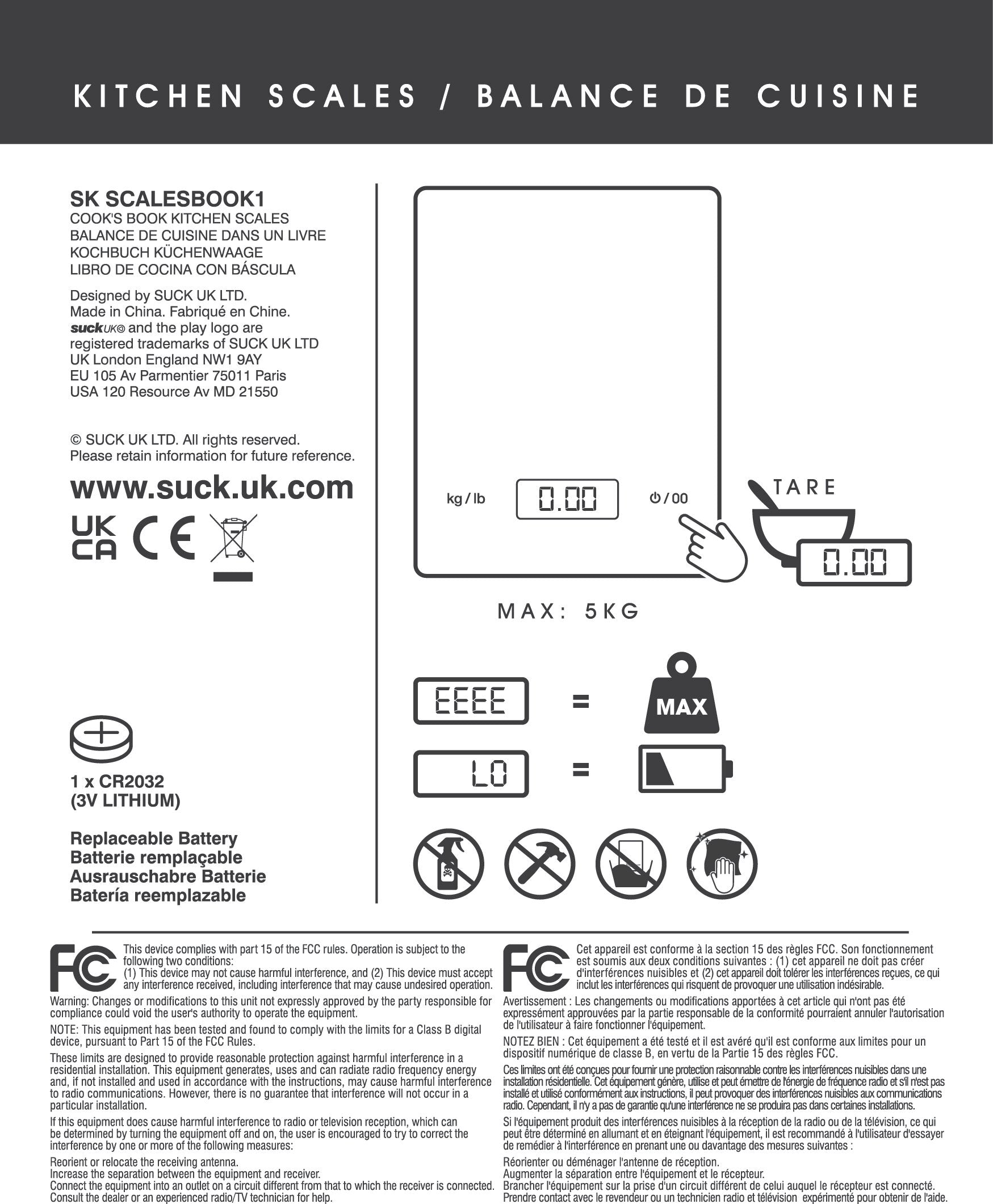 Suck UK Cook's Book Kitchen Scales