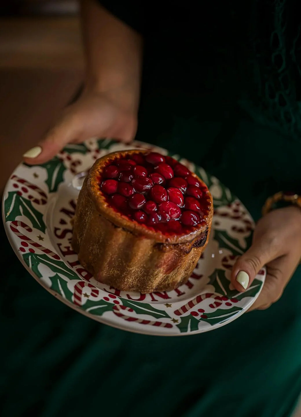 Emma Bridgewater New Candy Canes Medium Dinner Plate, 8.5 Inch