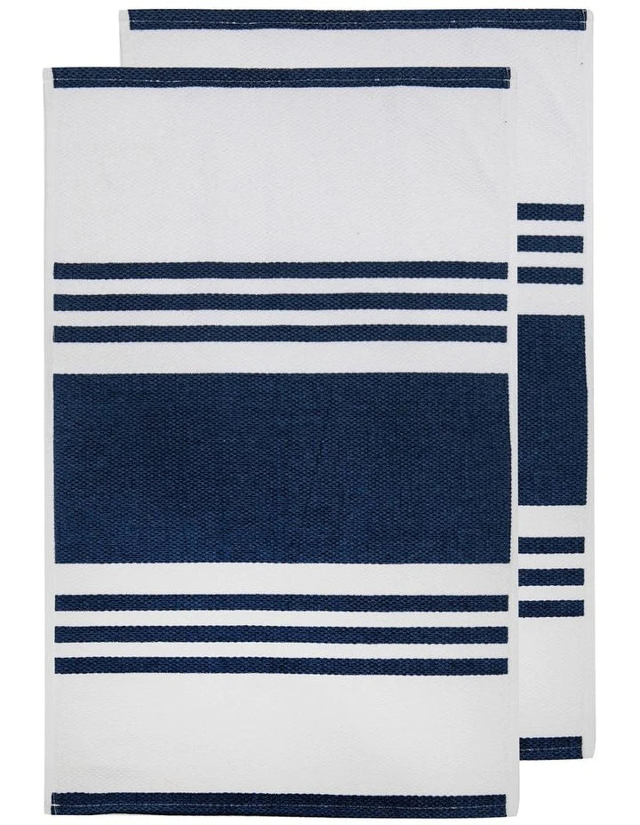 Ladelle Lennox Marine Kitchen Towels - Set of 2 - 50x70cm