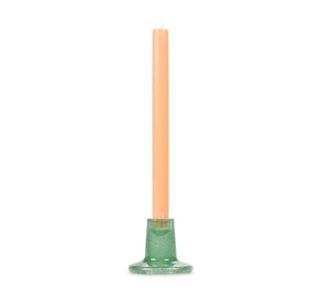 British Colour Standards Glass Candleholder in Jade Green