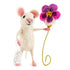 Sew Heart Felt Mouse Holding Pansy