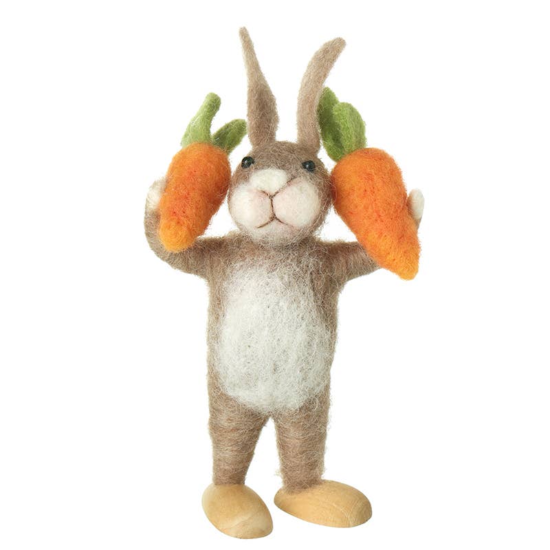 Heaven Sends Felt Rabbit with Carrot Decoration