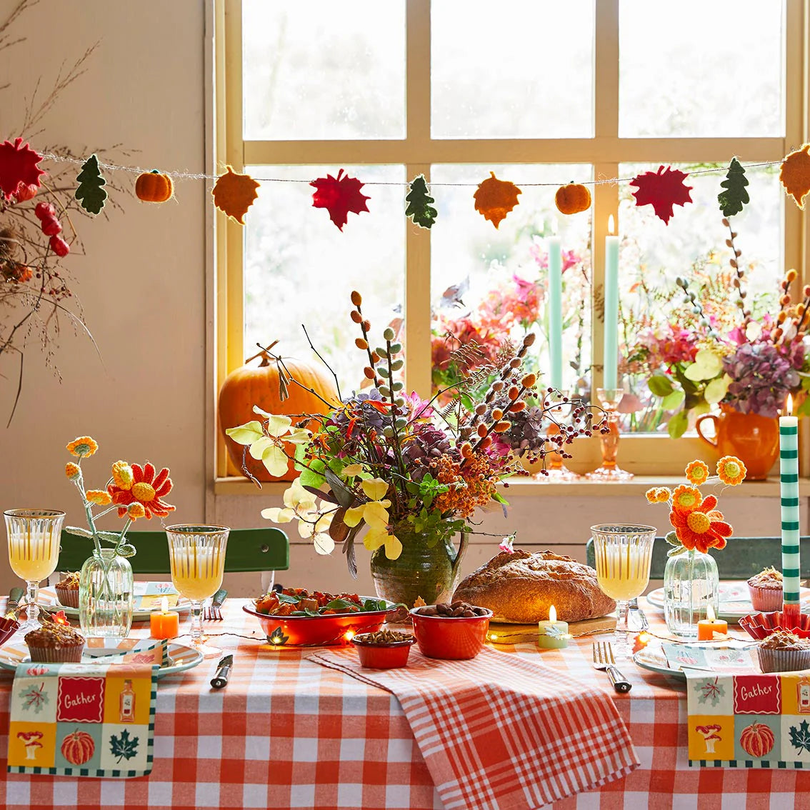 Talking Tables New Autumn Hues Felt Garland - 2m