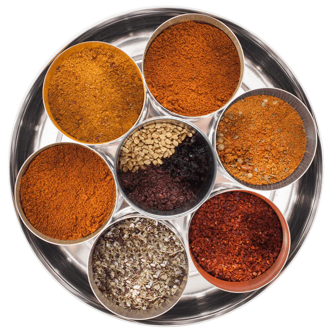 Spice Kitchen Middle Eastern & African Tin With 9 Spices, Silk Sari Gift Wrap