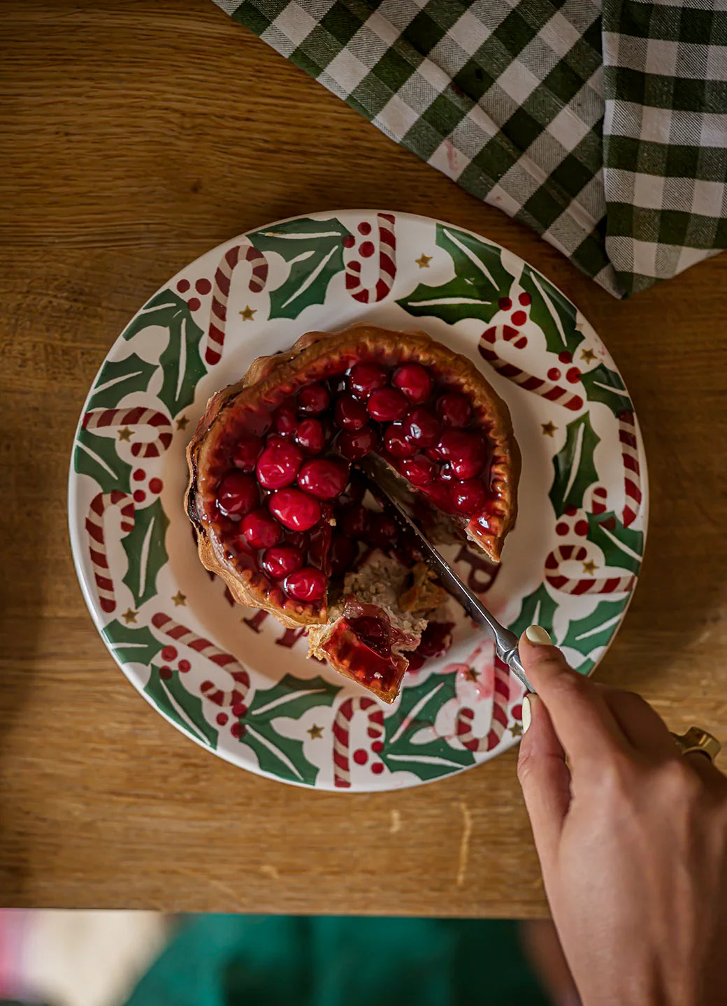 Emma Bridgewater New Candy Canes Medium Dinner Plate, 8.5 Inch