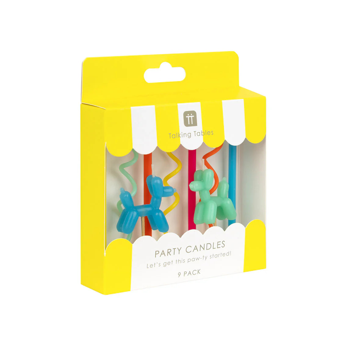 Talking Tables Balloon Dog Birthday Candles - 9 Pack Cake Candles