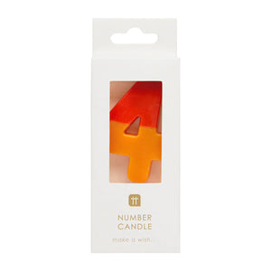 Talking Tables Orange and Red We Heart Birthday Number Candle - 4