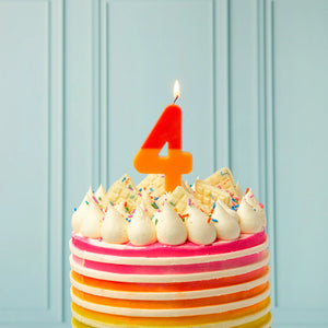 Talking Tables Orange and Red We Heart Birthday Number Candle - 4