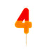 Talking Tables Orange and Red We Heart Birthday Number Candle - 4