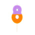 Talking Tables Orange and Purple We Heart Birthday Number Candle - 8