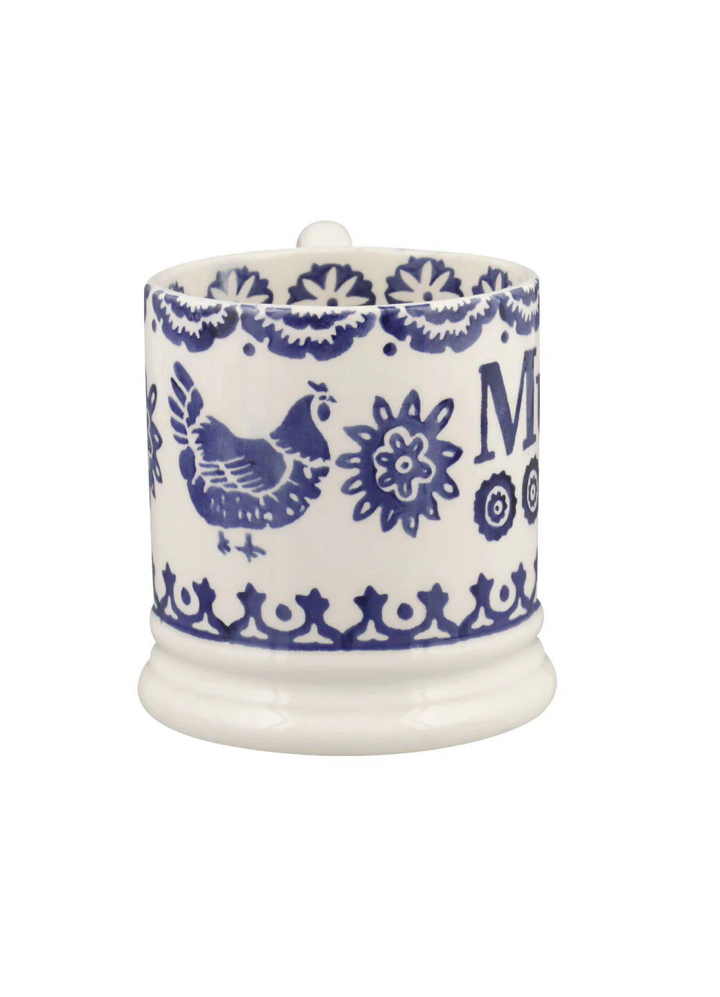 Emma Bridgewater NEW Blue Hen & Border Mum 1/2 Pint Mug