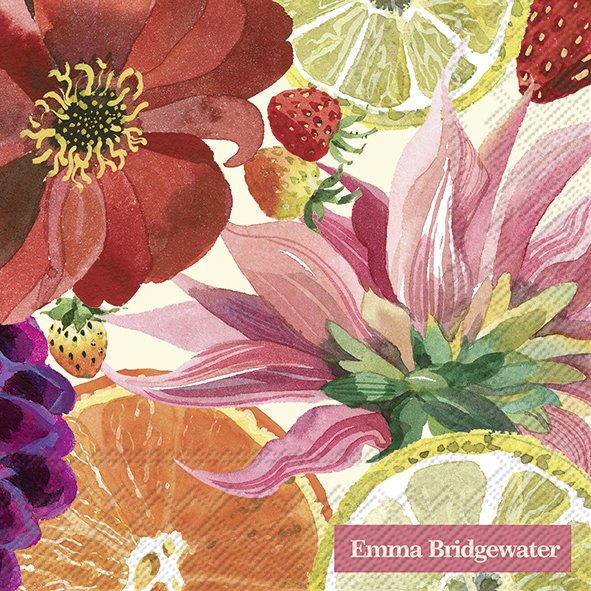 Emma Bridgewater Fruits and Flowers Cream Cocktail Napkins