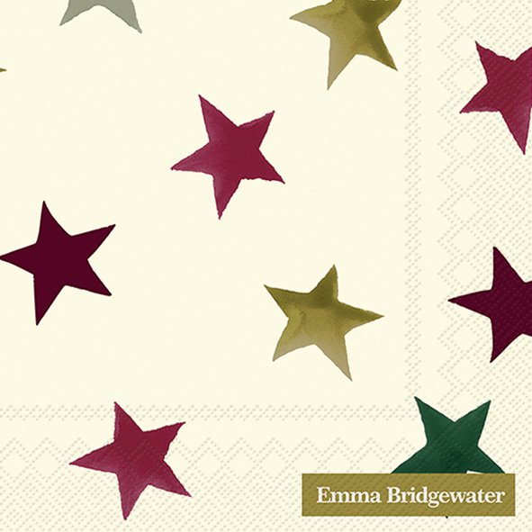 IHR Emma Bridgewater Christmas Stars Cream Cocktail Napkins