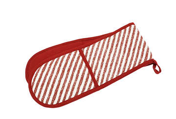 Walton & Co Candy Cane Stripe Double Oven Glove Red 18x94cm