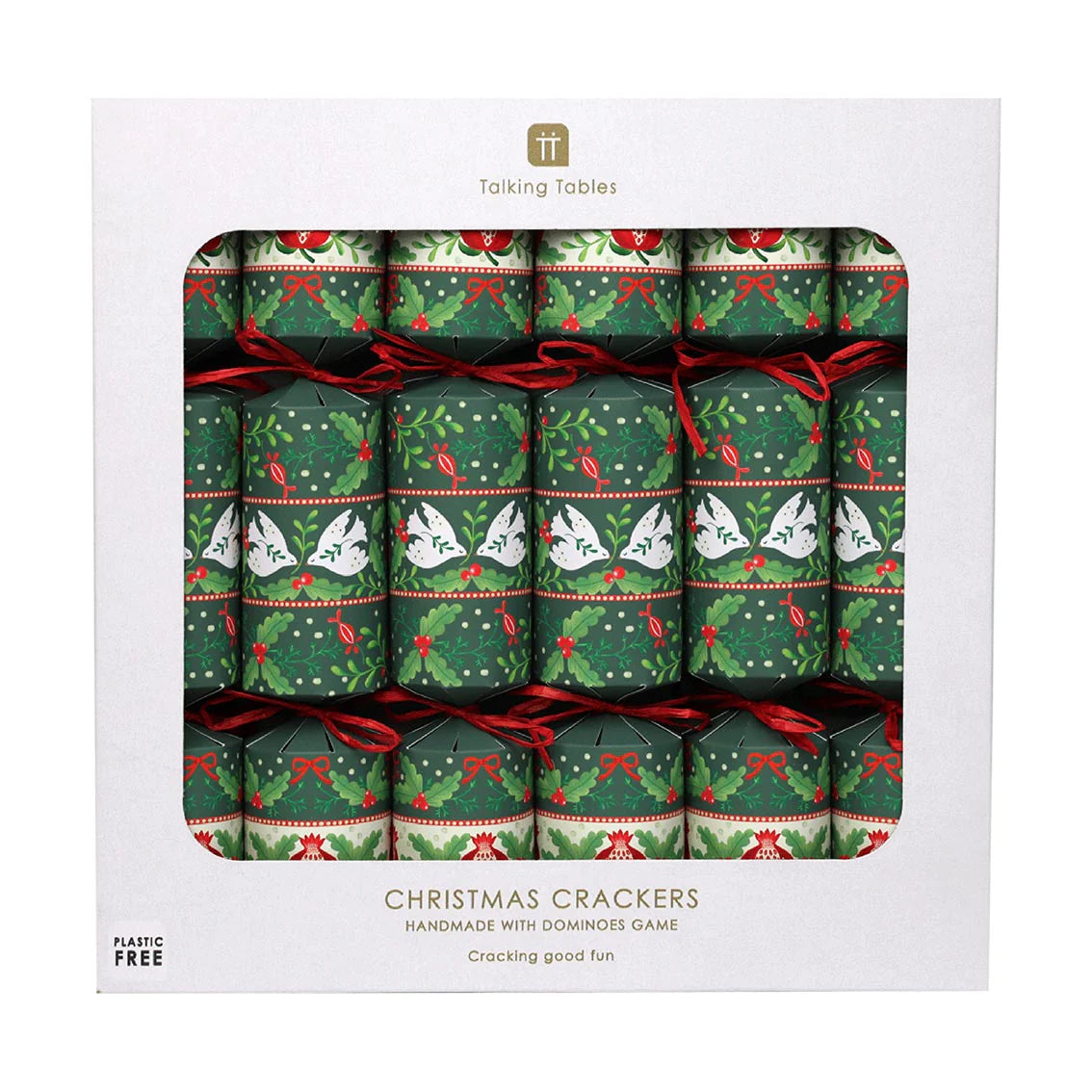 Talking Tables Folklore Green Christmas Crackers - 6 Pack